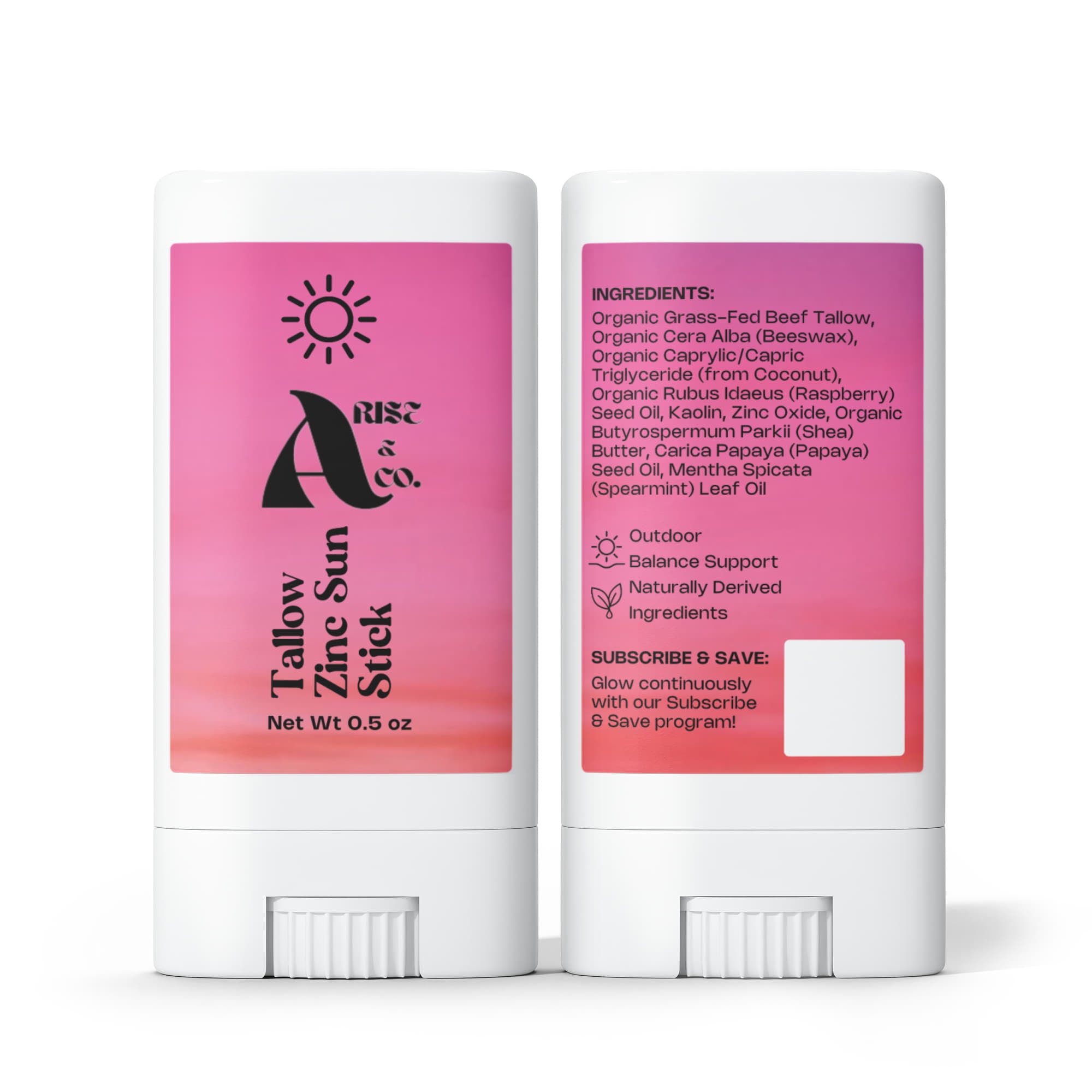 2 Pack Tallow Zinc Sun Stick